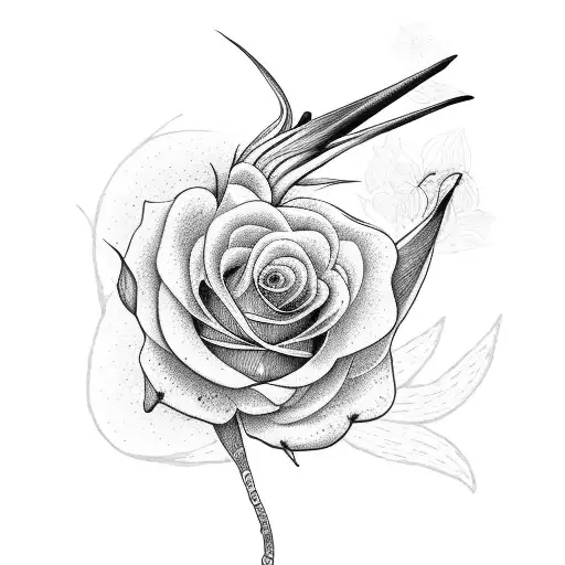 Bird Of Paradise With Pink Roses