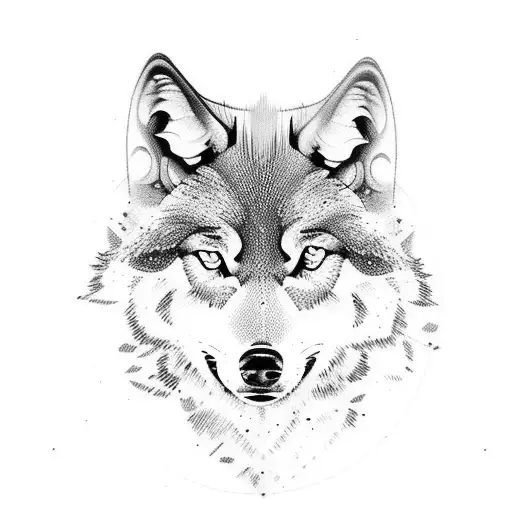 Mountain Scene With Wolves