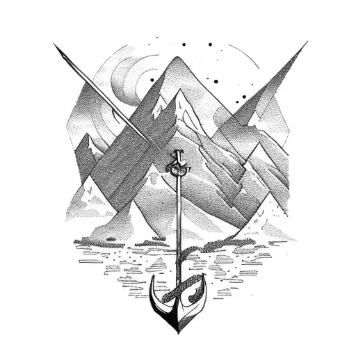 Mountain Ranges With An Anchor