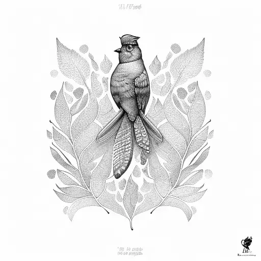 Liverpool Bird With Leaves