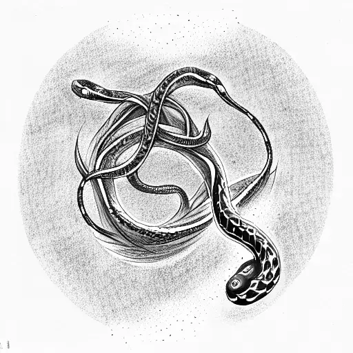 The Snake Bites Itself By The Tail Twisted In The Form Of A Figure 8