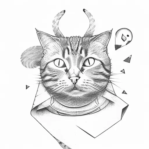 Folded Paper Airplane Flying Around A Cat