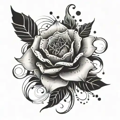 A Tattoo Design Of A Punk Abstract Flower With Gothic Art