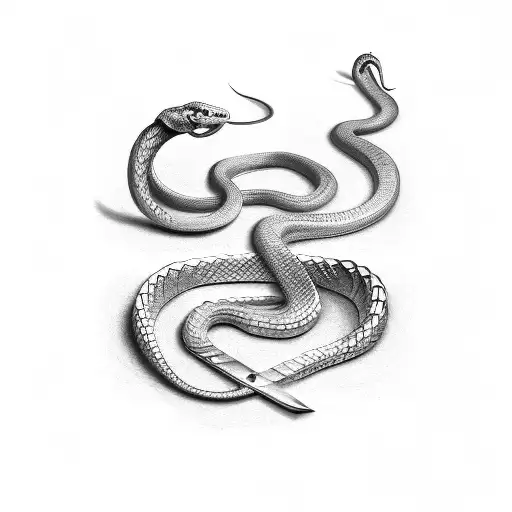 Snake Coiled Around Sword