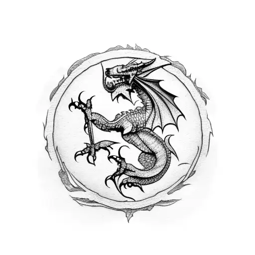 Welsh Dragon Front View