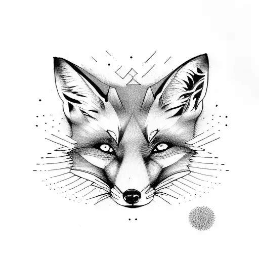 Fox Looking Up Linework