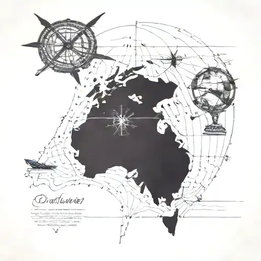 A Vintage Map With A Quill Pen Weaving Through Different Destinations The Client Has Traveled To
