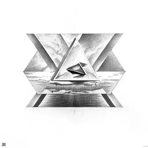 Pink Floyd Album Cover In A Triangle