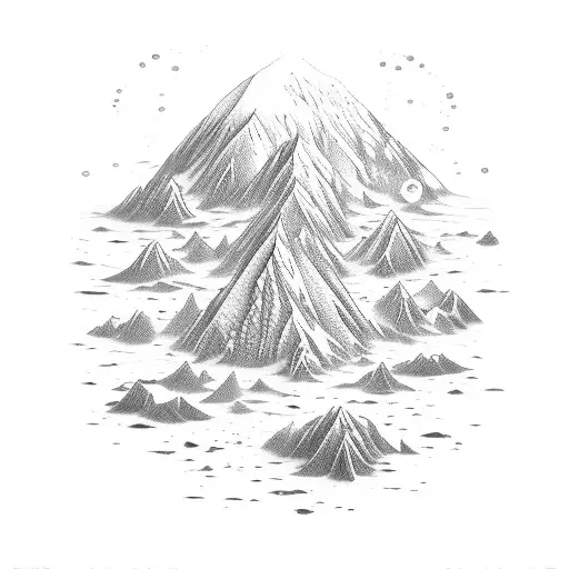 A Mountain With A Sea With A Very Deep Underwater Trench Next To It