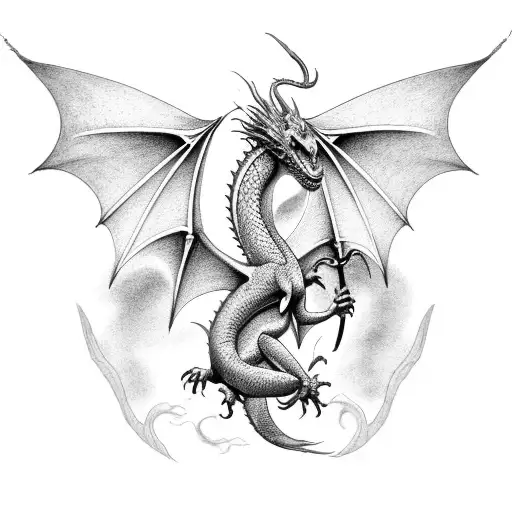 Dragon With Rc Initials