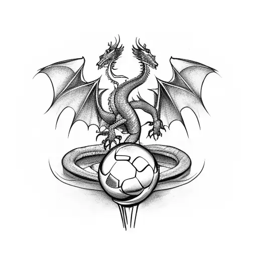 Dragon Holding The World Cup