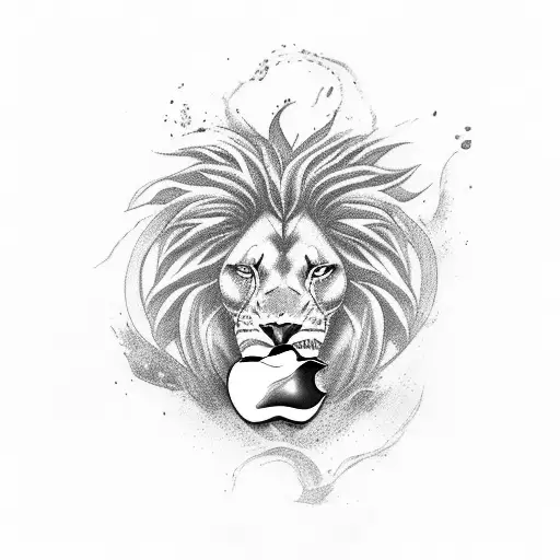 An Apple Transforming Into A Gaming Console With Lion Paws As Controllers