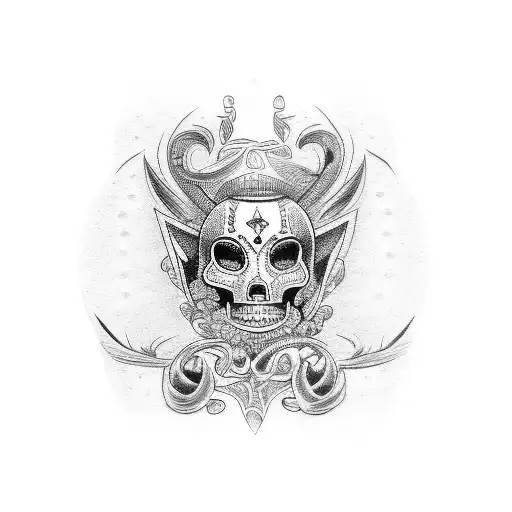 A Dotwork Design Of A Mexican Mafia Code Phrase