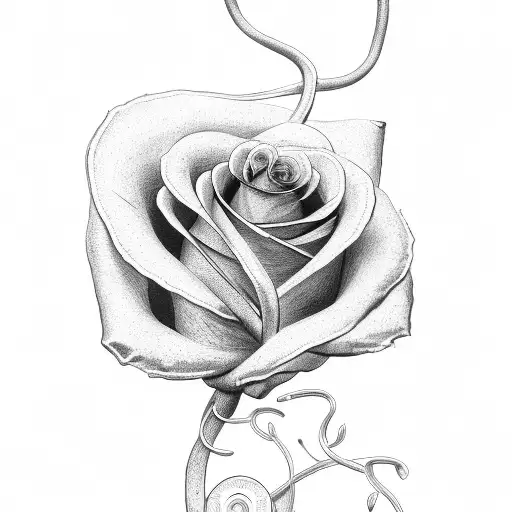 A Stethoscope Intertwined With A Rose Vine