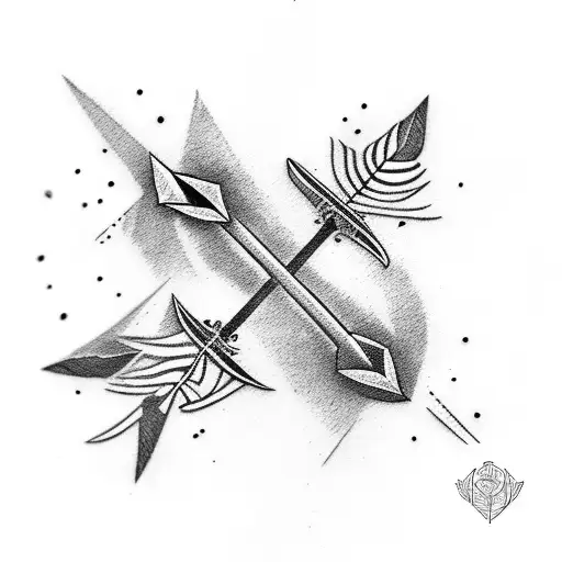 Arrow With Ash And Rowan Leaf Motif