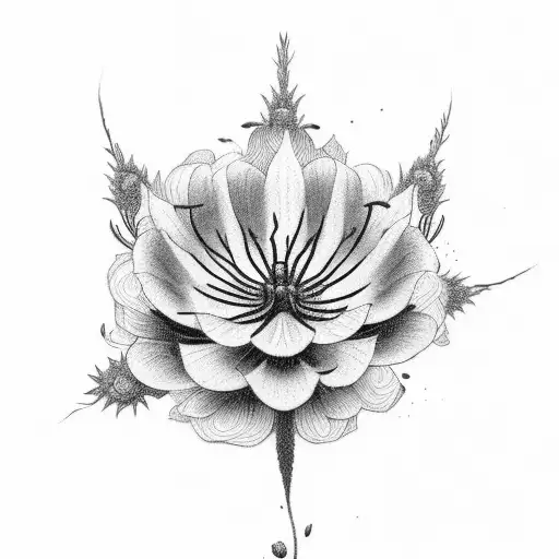 Blooming Black Nigella Sativa Flowers In The Field W