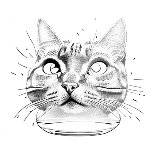 Cat Looking Into Fish Bowl