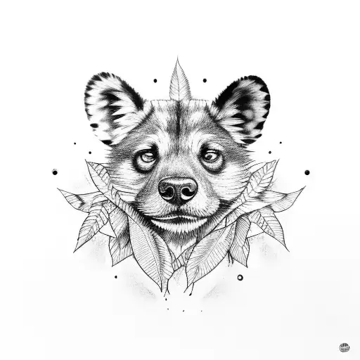 Wild Dog With Mopani Leaves