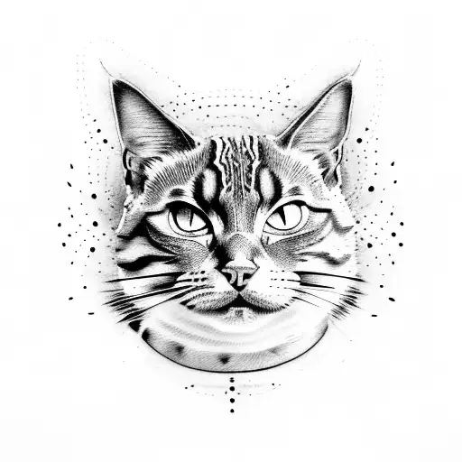 Brindle Cat Being Playful