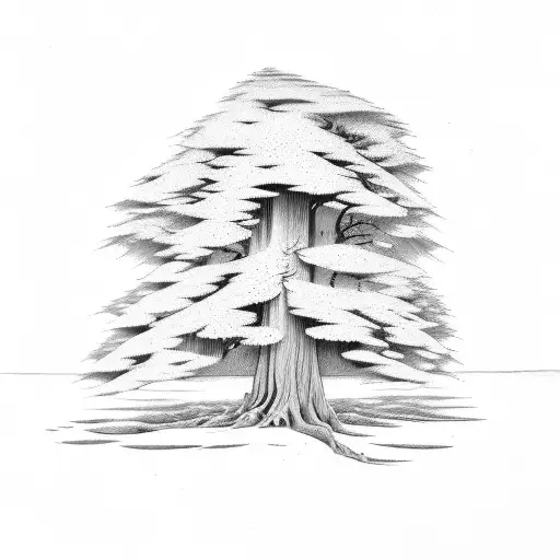 Cedar Tree And Redwood Tree And Oak Tree