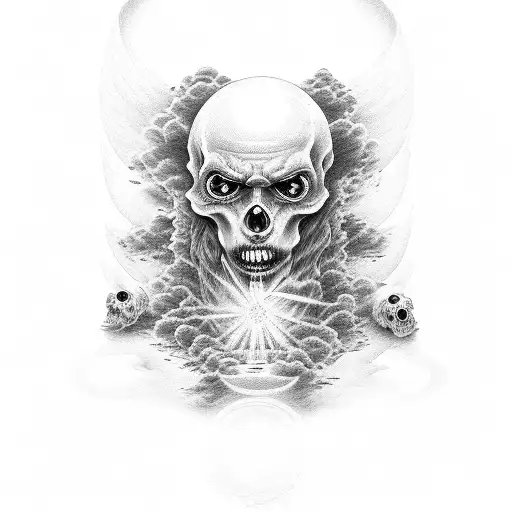 Hell And Heaven With Eyes In The Middle Chest