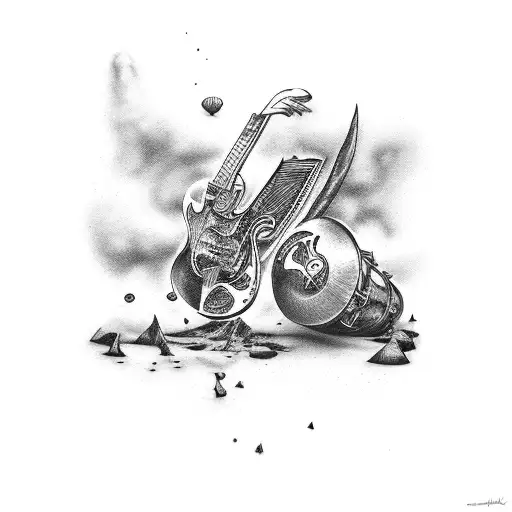 Rock Guitar Boy Evil Horn Metal Drummer