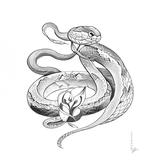 Snake With Lilly Of The Valley