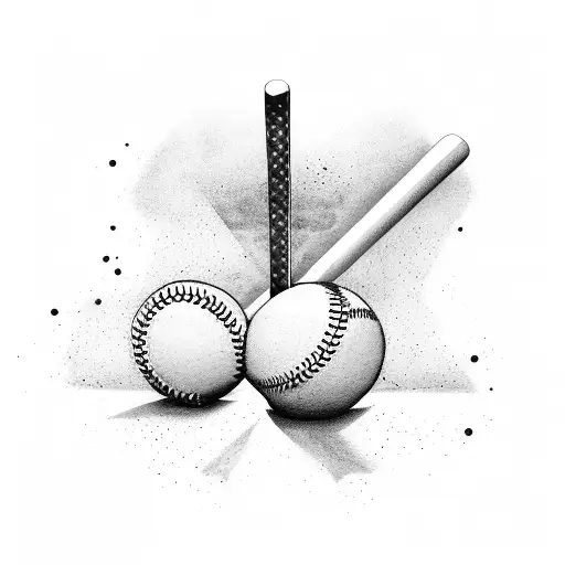 Aa Symbol With Baseball Bat And Hockey Stick