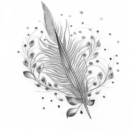 Flute With Peacock Feather Design