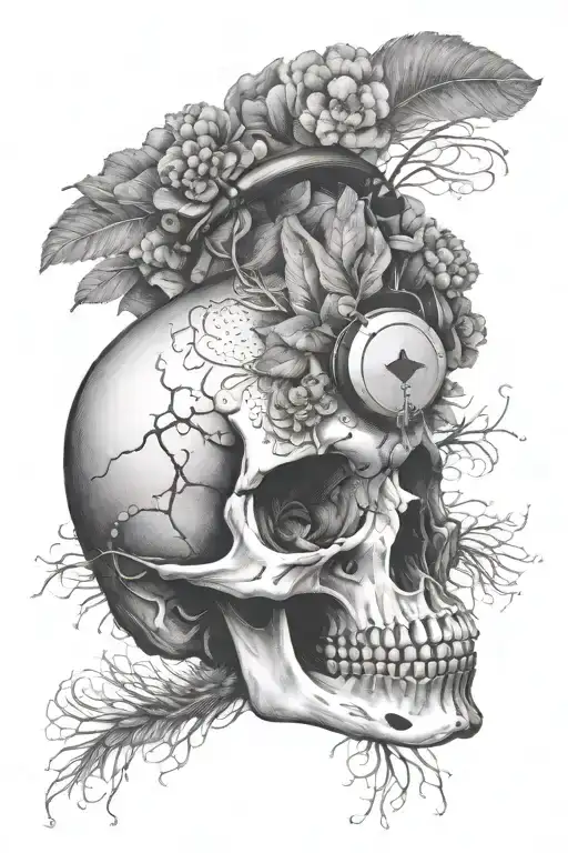 Animal Skull Wearing Headphones