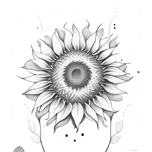 A Sunflower With A Buterfly