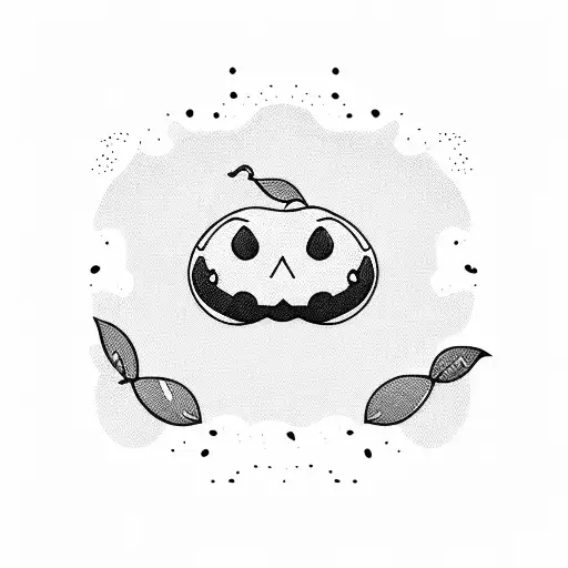 Cartoon Line Art Minimalist Cute Peach Fruit With A Moustache And Eyes