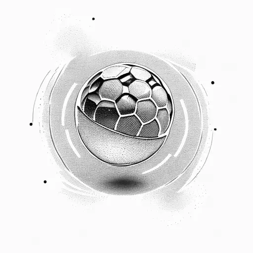 A Football Player Kicking A Golden Ball Into The Vastness Of Space