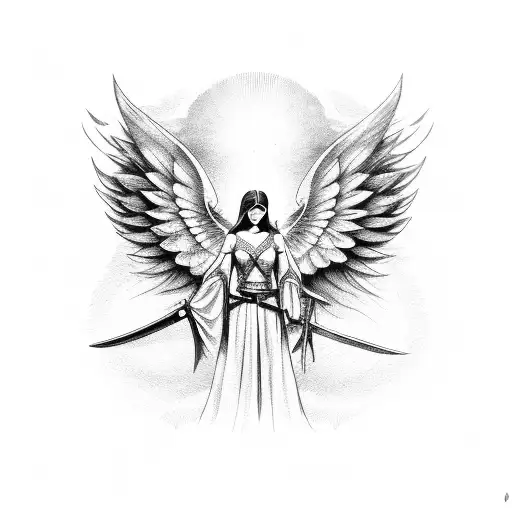 Angel Standing Holding Sword