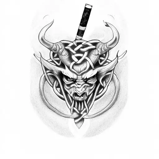 Celtic Demon Smoking A Cigarette