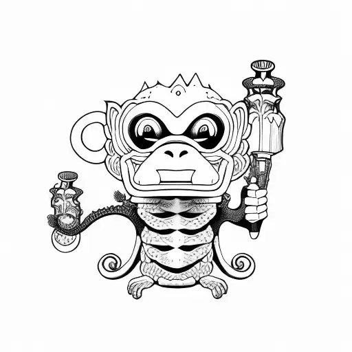 Monkey Riding A Dragon