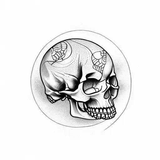Circle With Skull Inside And Writing