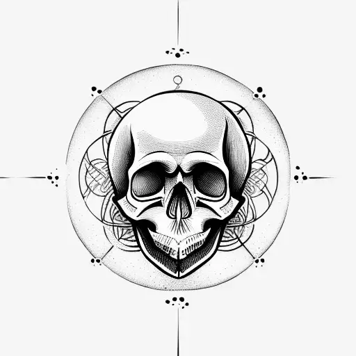 Circle With Skull Inside And Writing