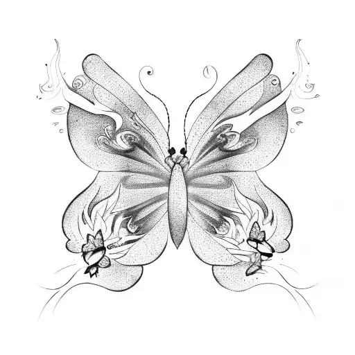 Butterfly Melting And Fire