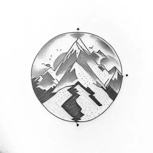 Nature Tattoo With Mountains On Forearm