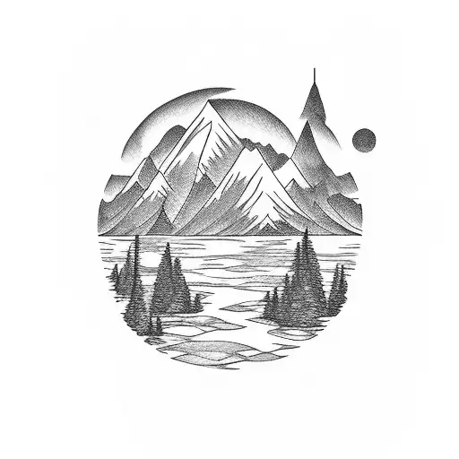 Mountain In The Back And A Lake Infront