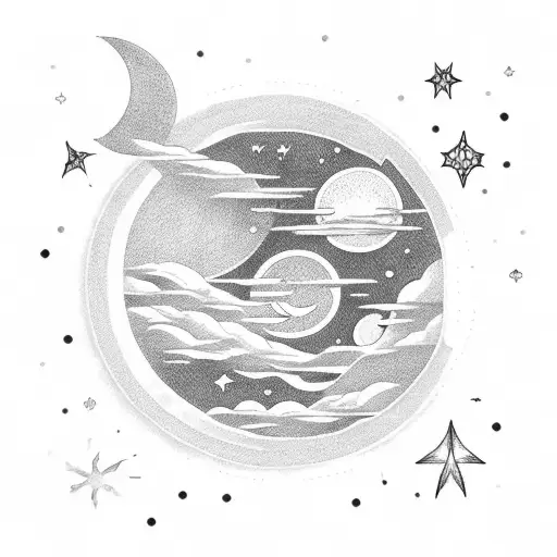 Sky Sun Sea Moon And Stars