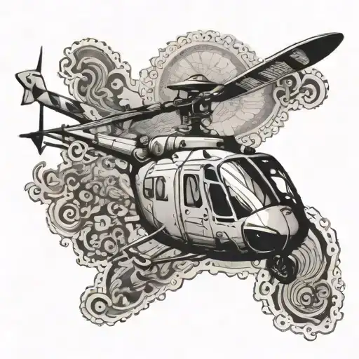 Flying Robinson Helicopter In Guatemala Quetzal Posing On Mayan