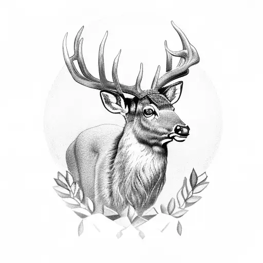 A Sapper Emblem Incorporating A Deer In Dotwork Style