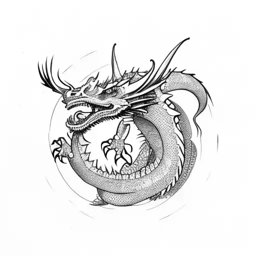 Dragon Dinosaur Scratches With Claws