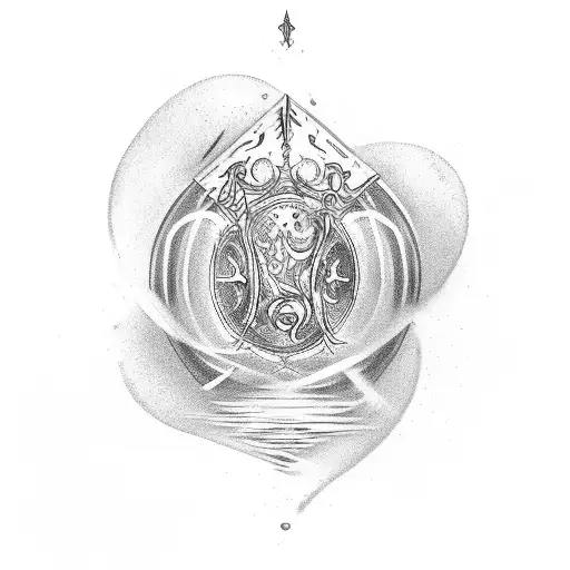 Medium Surrounded By Swirling Tarot Cards And Wine Glasses