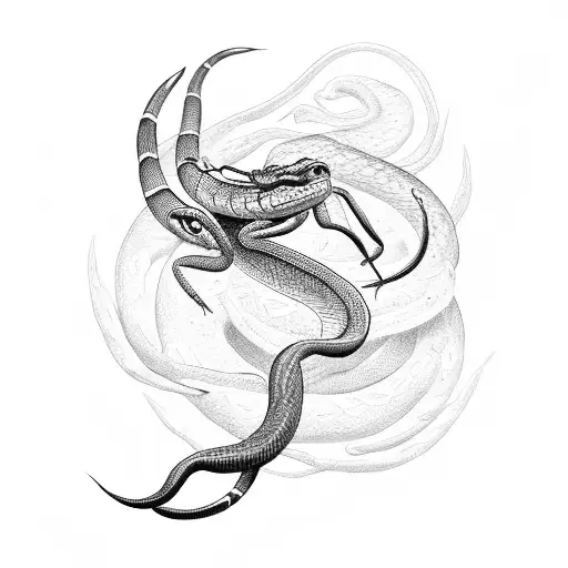 Snake Fighting A Scorpian