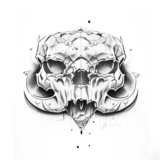 Panther Skull With Marigolds