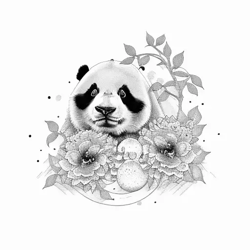 Panda Witha Purple Heart And Mom Sign