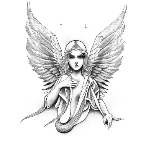 Angel With Snake And Owl